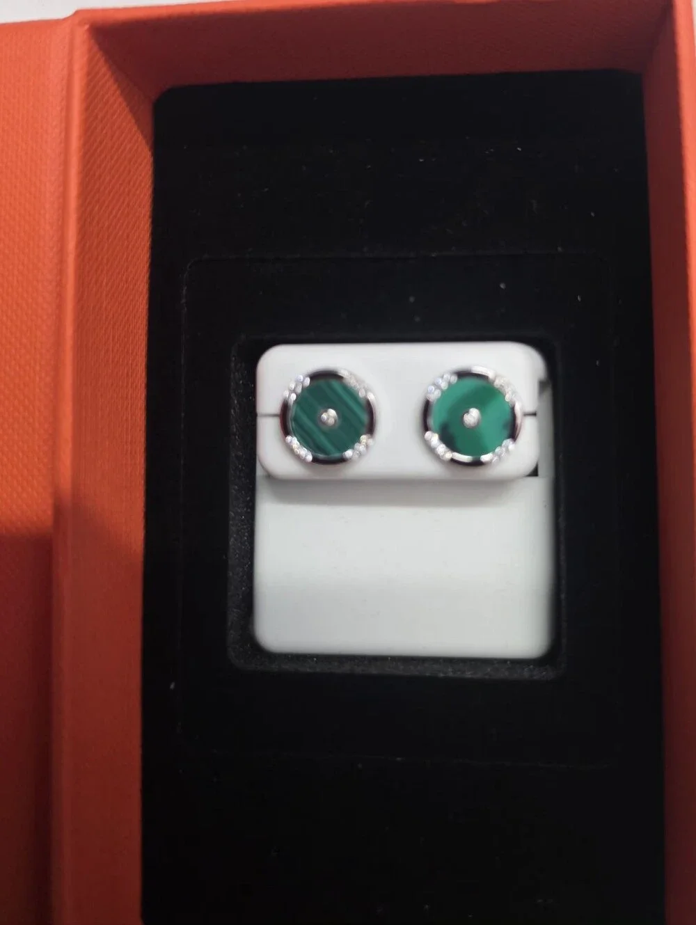 Sterling Silver Grern Stud Earrings